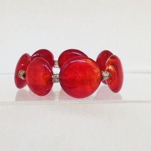 FAB Iridescent Red Stretch Bracelet